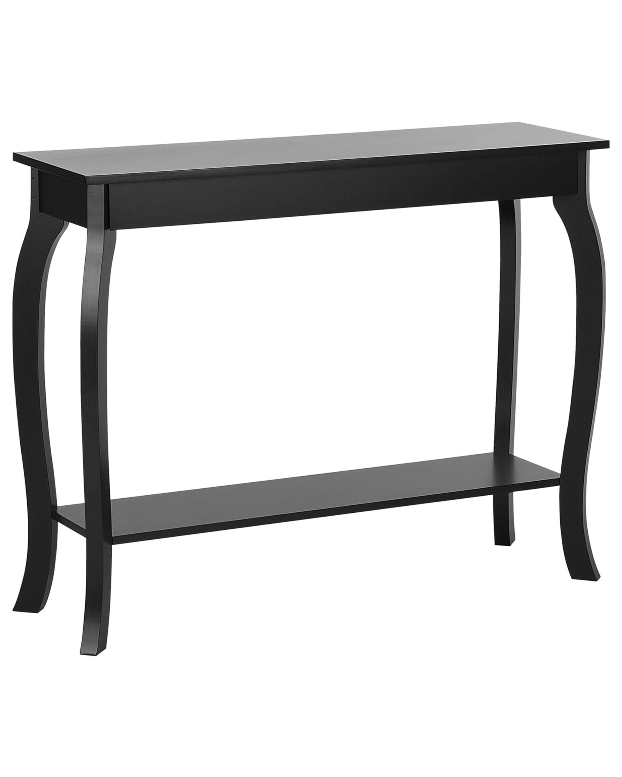 Beliani Table Console Noire en MDF de Style Traditionnel pour Hall d'Entrée et Couloir Classique ou Moderne
