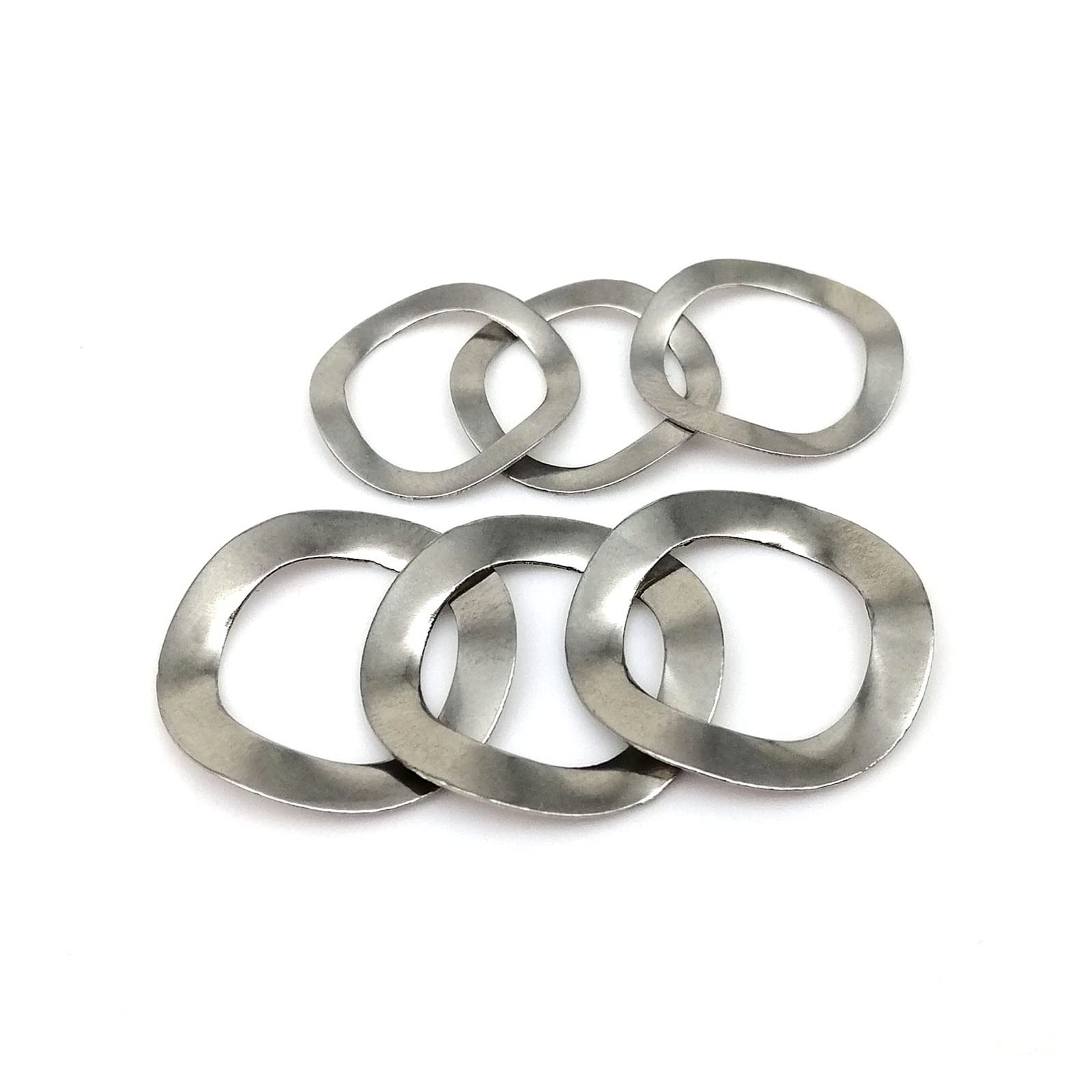 Lot de 50 rondelles élastiques ondulées en Acier Inoxydable M3-M25, rondelles élastiques ondulées à Trois Ondes en Acier Inoxydable 304 for bagues de roulement et rondelles courbées(M16x21x0.3)