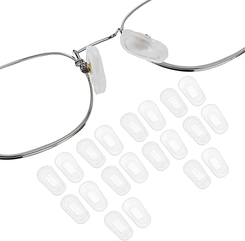 10 pares de almohadillas grandes para la nariz para anteojos con 2 tamaños, almohadillas de silicona para la nariz, almohadillas de silicona suave