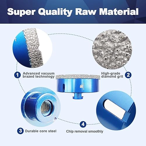 Miniatura 6 de Broca de núcleo de diamante de 6 pulgadas para azulejos de porcelana, cerámica, mármol, granito, perforación, 1 pieza de sierra de diamante soldada