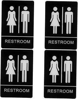 YARNOW 4pcs Toilet Sign The Office Sign Office Door Sign Bathroom Signs for Door Public Toilet Sign Toilet Sign for Men Decorate Woman Business Acrylic Black School Toilet Sign