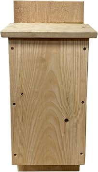 WCS Two-Chamber Pine Bat House - Large Outdoor Bat Box for 75 Bats - Rough-Textured Interior, Vented Design - Attracts Little Brown & Big Brown Bats - Backyard & Farm Use