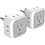 European Plug Adapter, TESSAN International Travel Outlet Adaptor Charger with 4 AC Outlets, Power Plug for US to Most of Eur