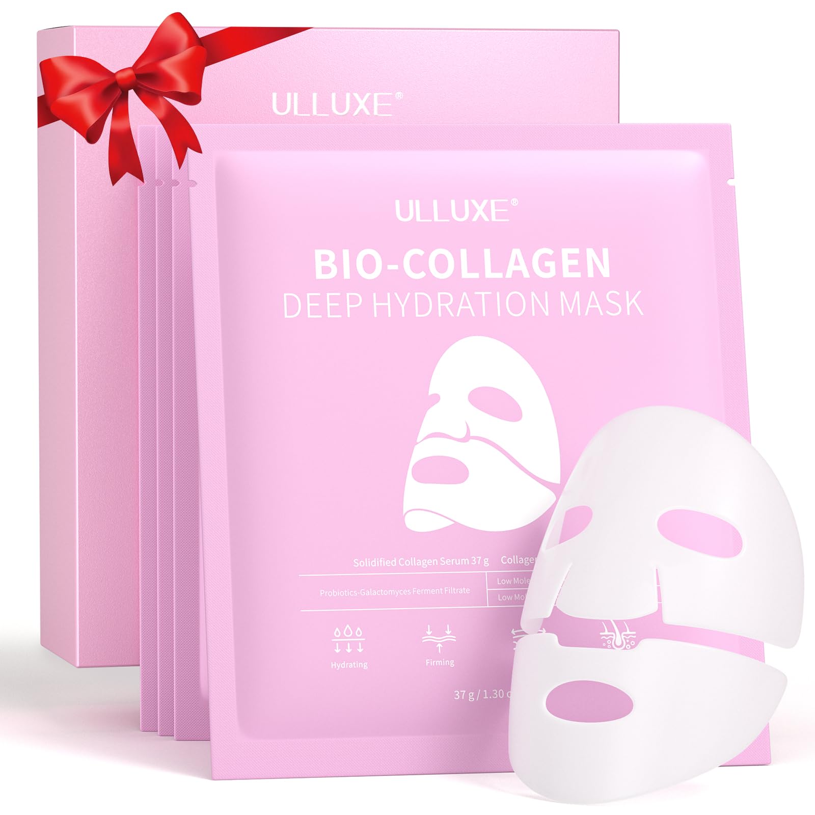 ulluxe Deep Collagen Face Mask, Bio-Collagen Overnight Facial Mask, Hydrating Firming Anti-Aging and Moisturizing, Korean Skincare Masks, Stocking