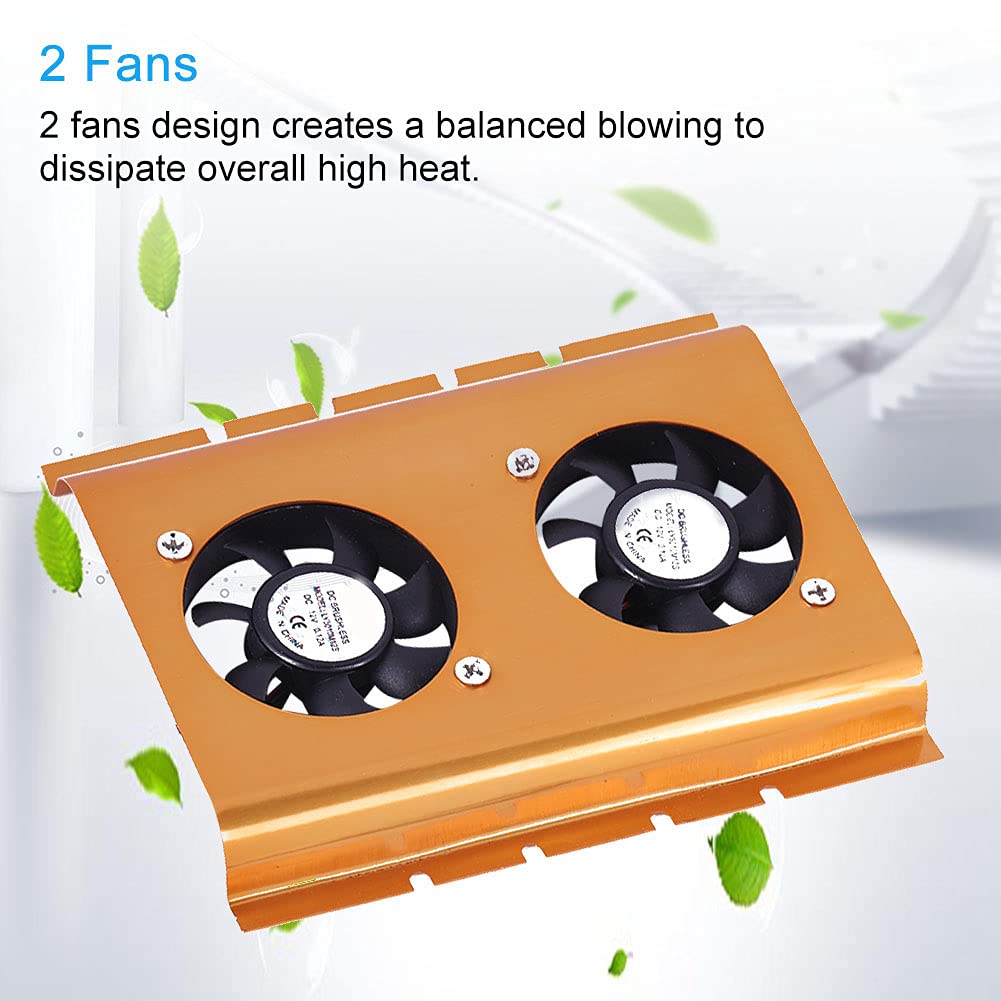 XINL Dissipatore di Calore per HDD, 10.05CFM Wind Force Hard Drive Cooler per Elettronica per HDD(Oro)