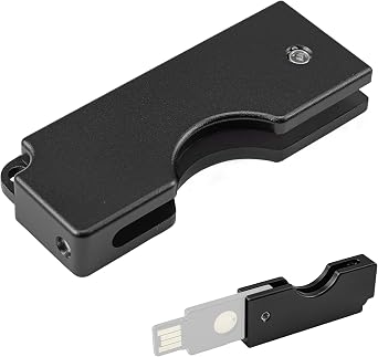 Flip Protector Carrying Case fits for Yubikey 5 NFC Slim Full Aluminum Alloy Keychain Holder Lightweight, Durable, Easy Slide Flip Design for Secure, Quick Access & Reliable Protection,Black