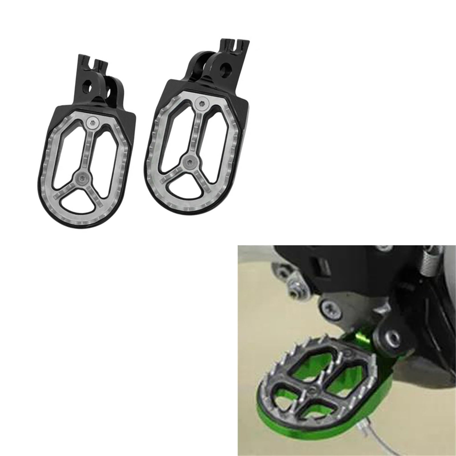 Pedal Para Kawasaki KLX450 2008-2015 2014 2013 2012 2011 2010 2009 Accesorios De Motocross Estriberas Reposapiés Pedal Repuesto(Nero)