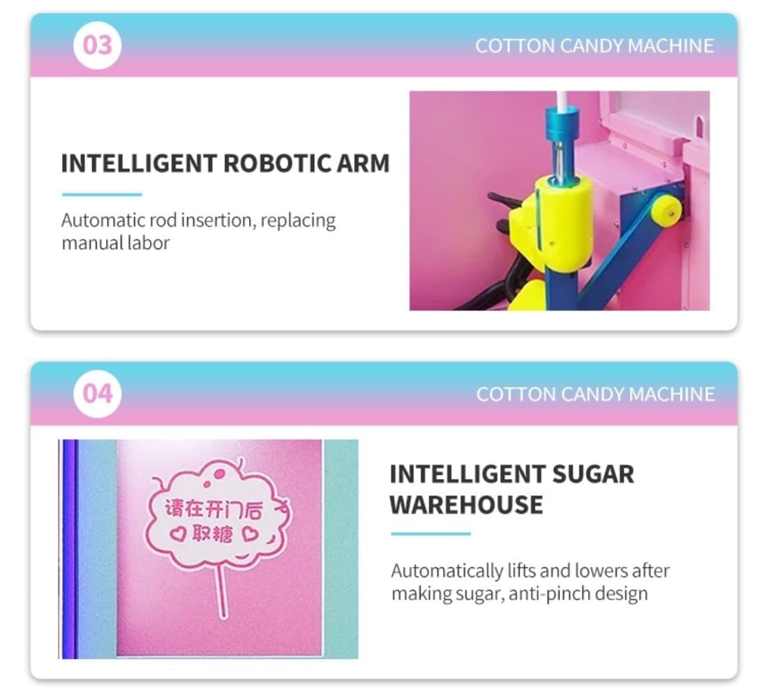 Automatic Cotton Candy Vending Machine Commercial Grade Sweet Treat Maker Ideal for Retail Food Service