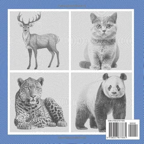 Spiroglyphics Animals: Animals One Color Coloring Book With Hidden Pictures For Relaxation & Stress