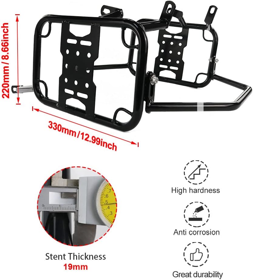 xitomer Saddlebag Support Racks with Cross Bar, Fit for KLR650 2008 2009 2010 2011 2012 2013 2014 2015 2016 2017 2018 KLR650, Motorcycle Pannier Racks