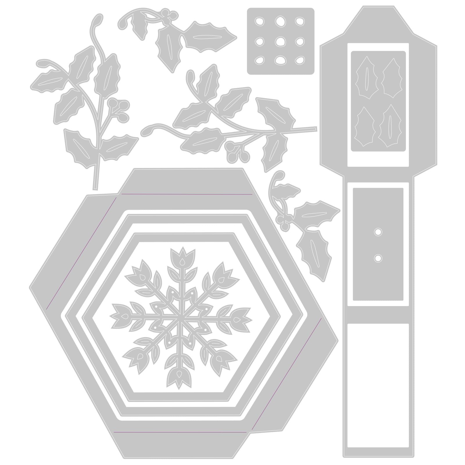 Sizzix Thinlits Die Set Hanging Ornament Box by Catherine Pooler, Silver - Image 2