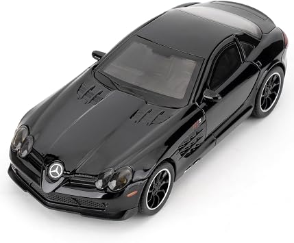 132 Scale Compatible for SLR Race Model Cars, Die-cast Toy Cars with Light and Sound, Alloy Pull Back Car for Kids Adults Birthday Gift Black