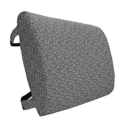 Lunarable Black and White Lumbar Back Support Pillow, Monochrome Flower