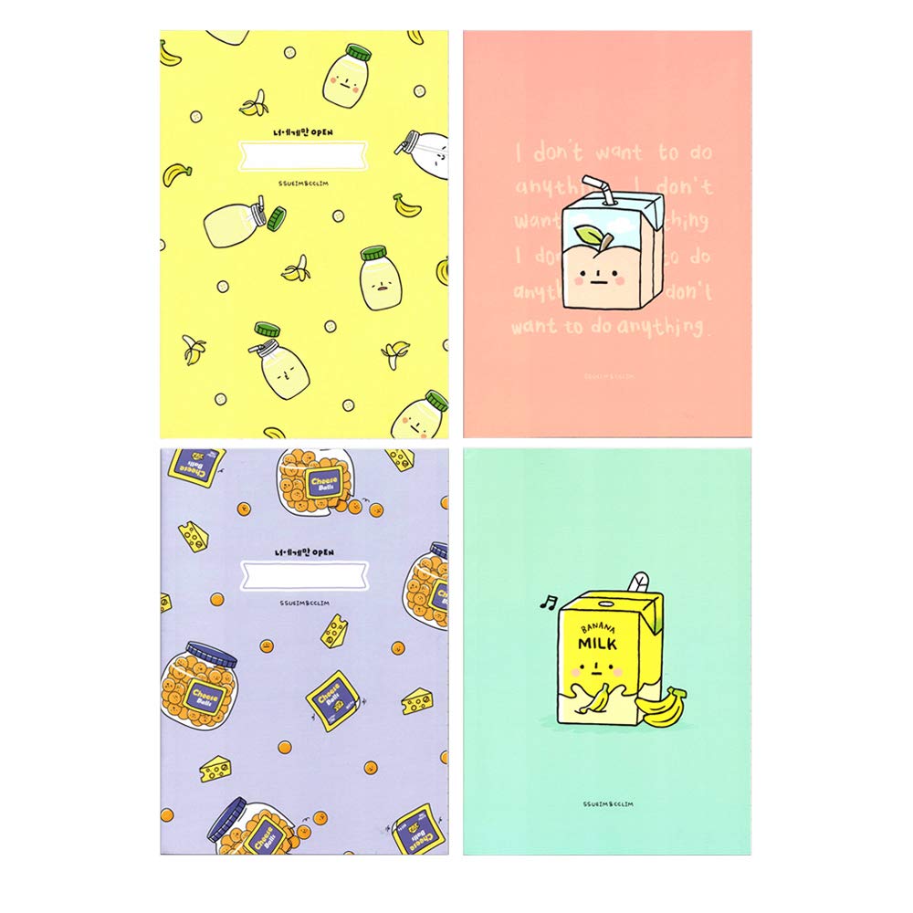 Carnet de notes ligné original lot de 4 cahiers idée cadeau ado