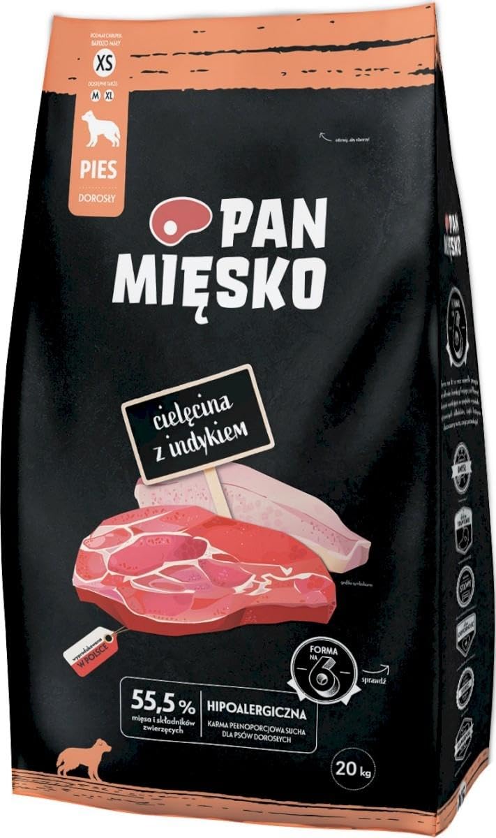 Karma sucha dla psa Cielęcina z indykiem chrupki XS 20kg