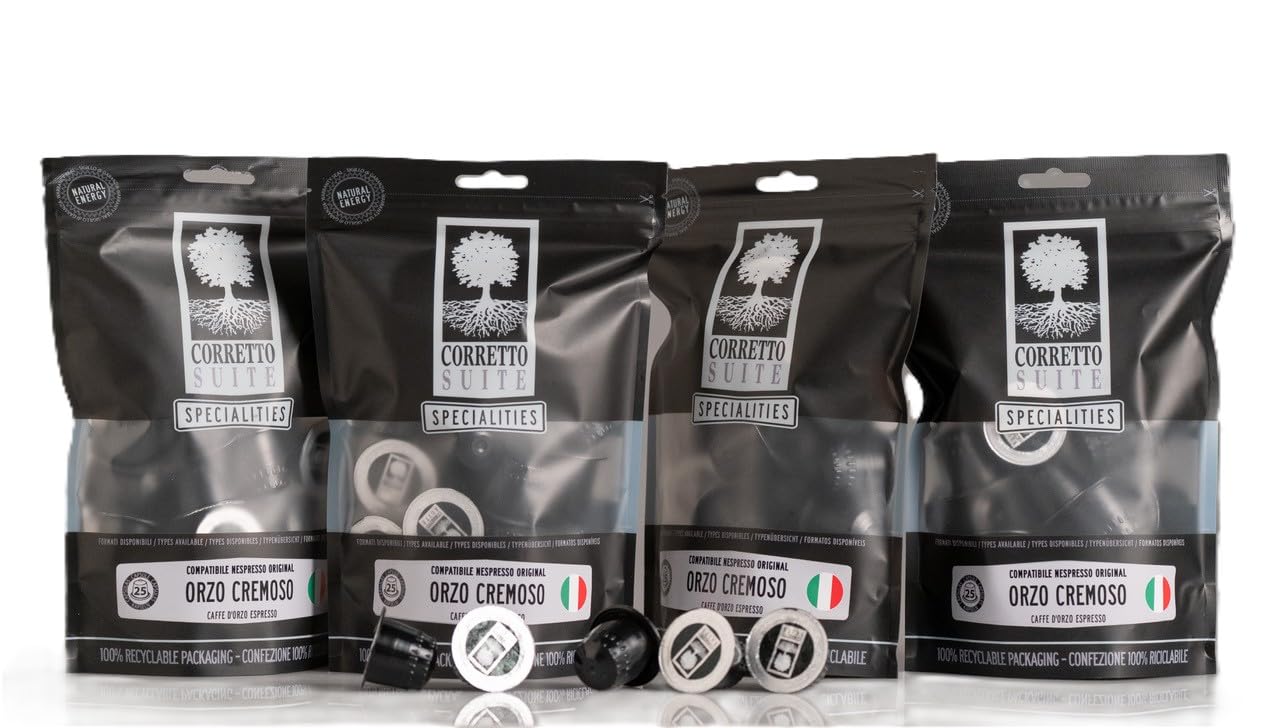 300 Capsule Compatibili Nespresso Original | Orzo 100% Italiano Cremoso | Senza Caffeina | Tostatura Equilibrata