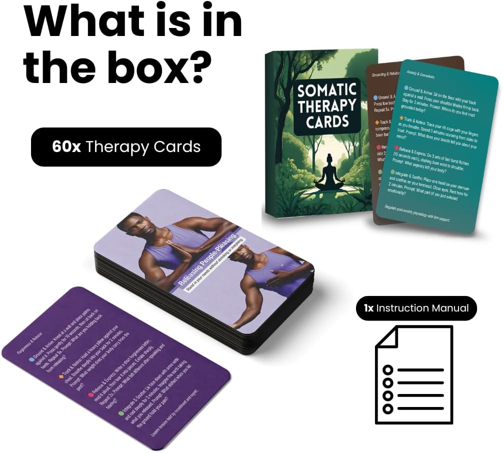 Somatic Therapy Cards with 60 Highly Effective Somatic Exercises for Daily Regulation and Stress Relief Evidence Informed Somatic Therapy to Calm the Nervous System and Reconnect with Your Body