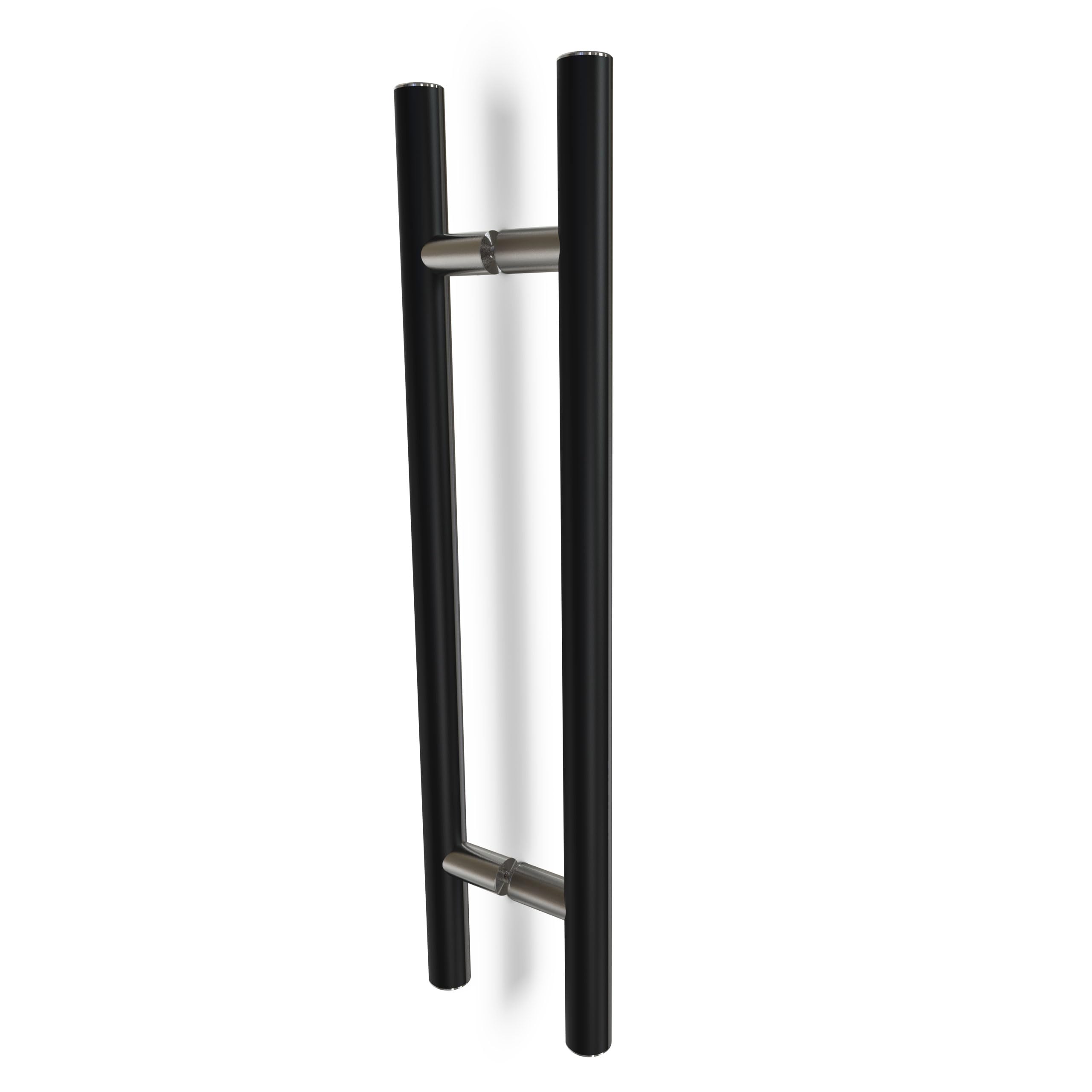 Poignée de porte d'entrée pour maison contemporaine en inox noir brossé 120cm
