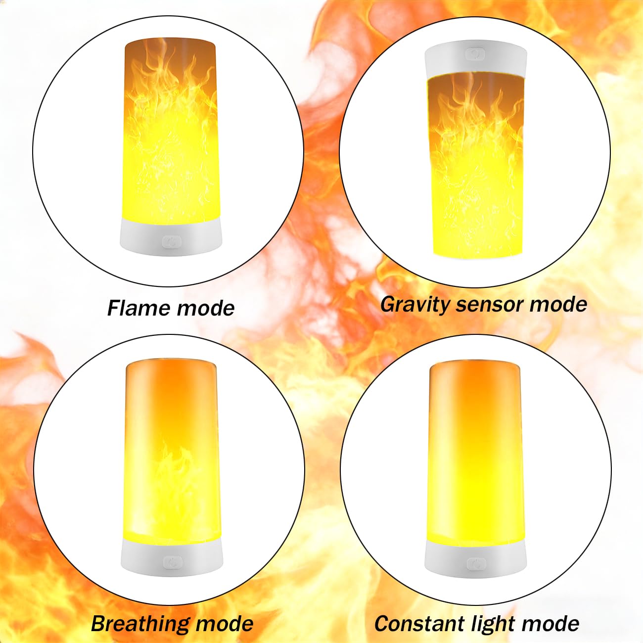 Lampada Effetto Fiamma, Lampada a Fiamma a LED Ricaricabile Tramite USB Impermeabile Luce Notturna a Fiamma con Base Magnetica e Ganci in Metallo per Natale, Feste, Interni ed Esterni