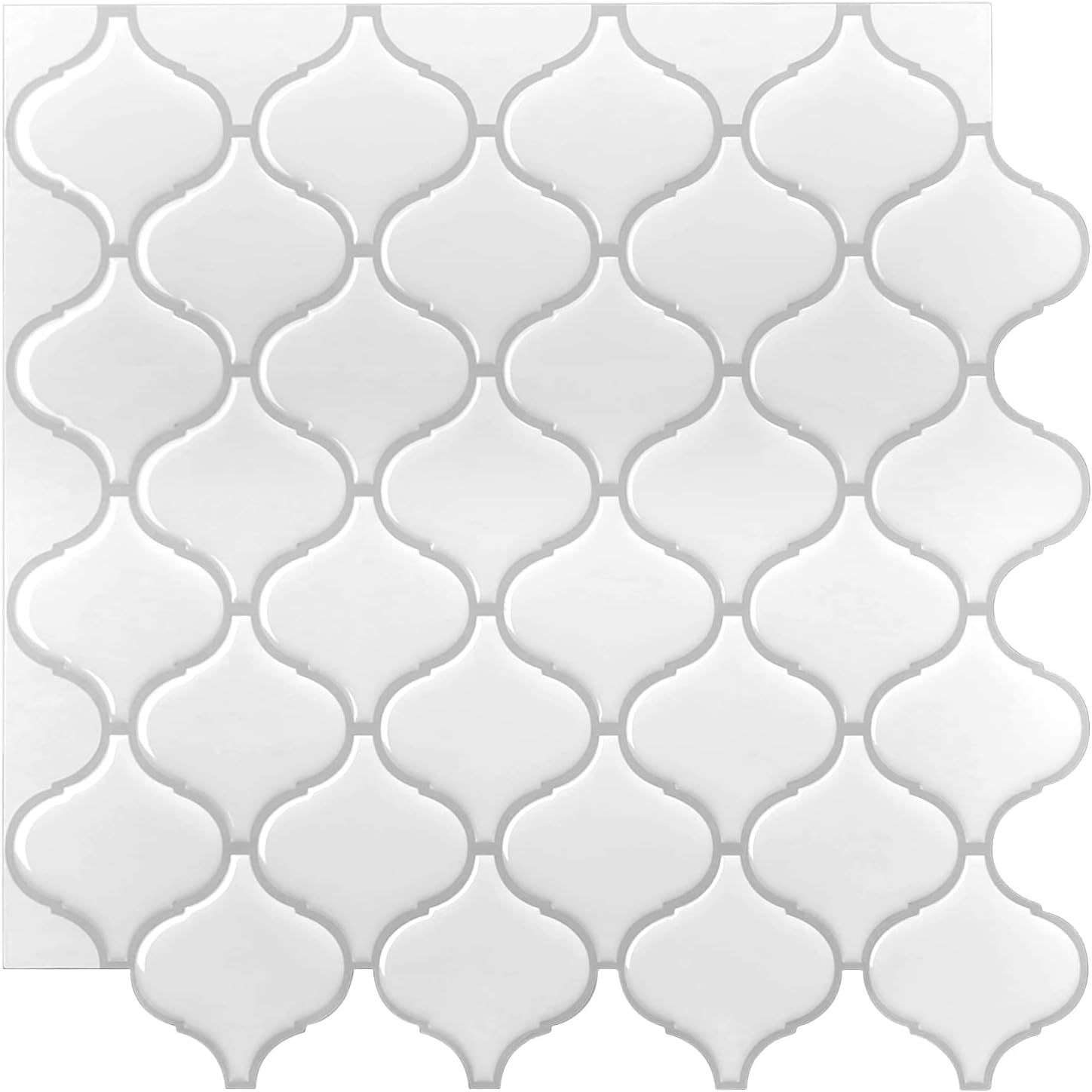 Buy LONGKING 10Sheet White Arabesque Tile Peel and Stick Backsplash