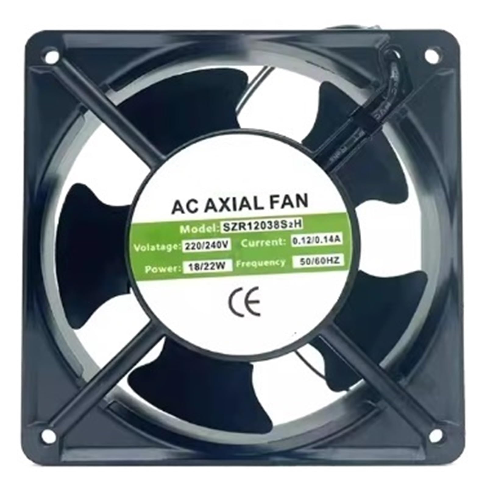 ZBWZXBDJ Fan SZR12038B2H 220/240V 2 wire 12038 12CM