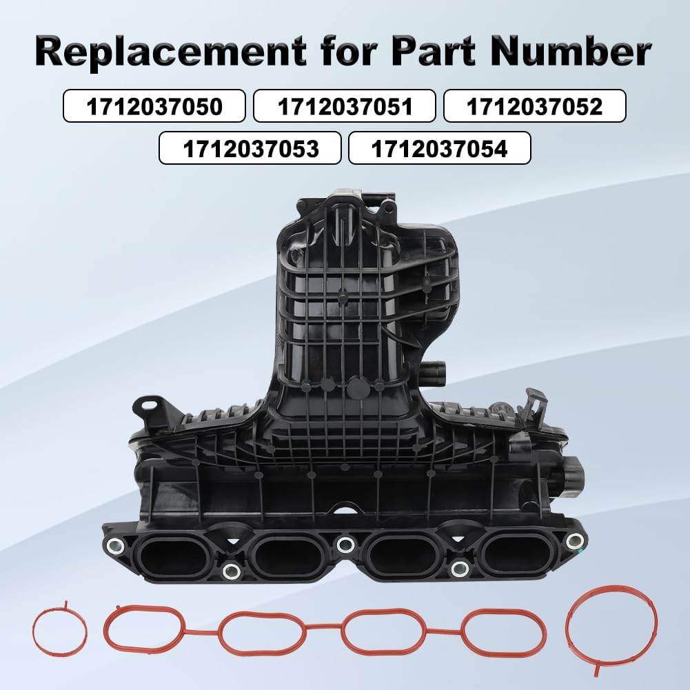 Intake Manifold Assembly Compatible with 2010-2015 Toyota Prius 2012-2017 Prius-V 2012-2015 Prius Plug-In, Replacement for 7120-37050 17120-37051 17120-37052 17120-37053 1712037054