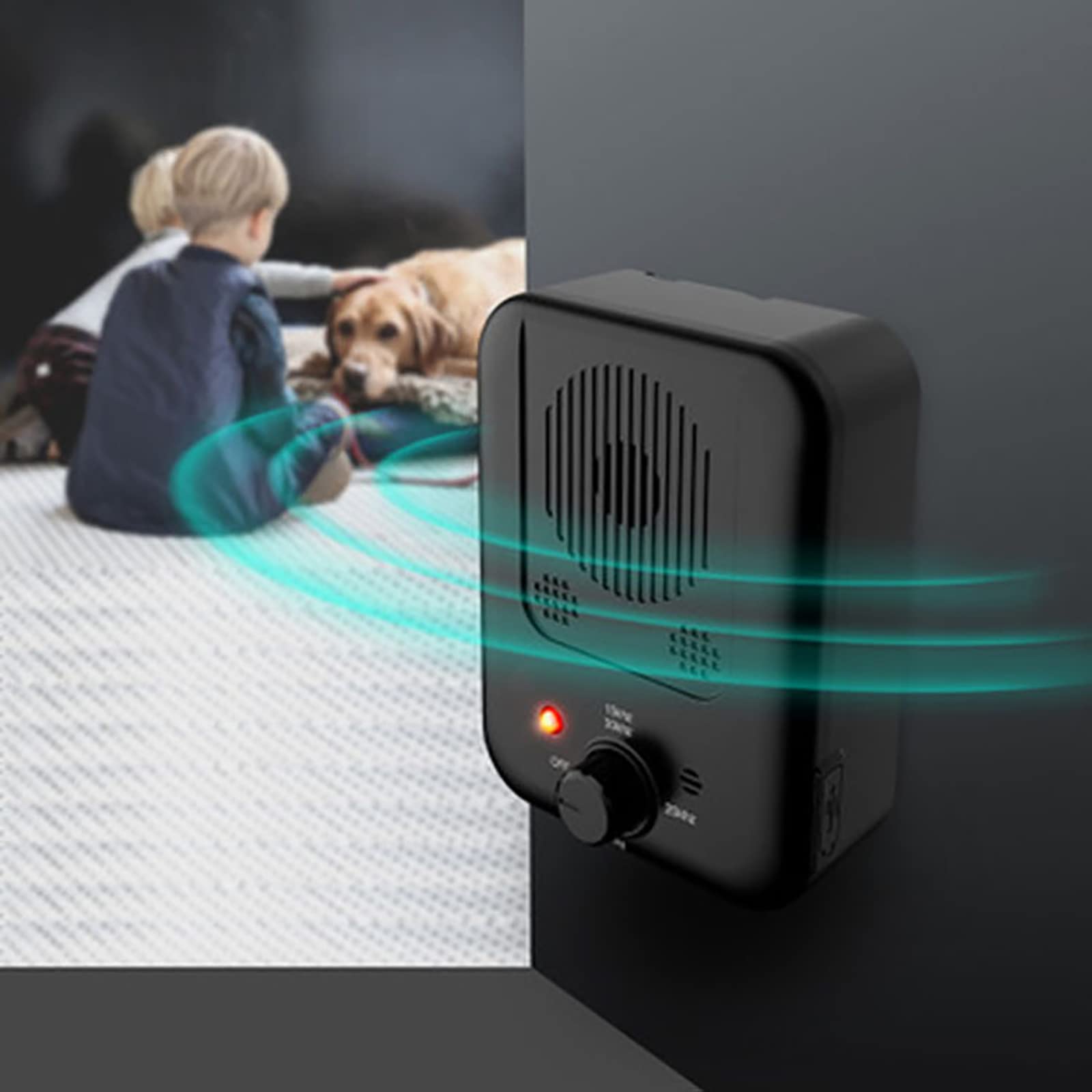 Dispositif anti-aboiements avec sensibilité et fréquence réglables - Contrôle des aboiements soniques pour chiens - Convient pour l'intérieur et l'extérieur