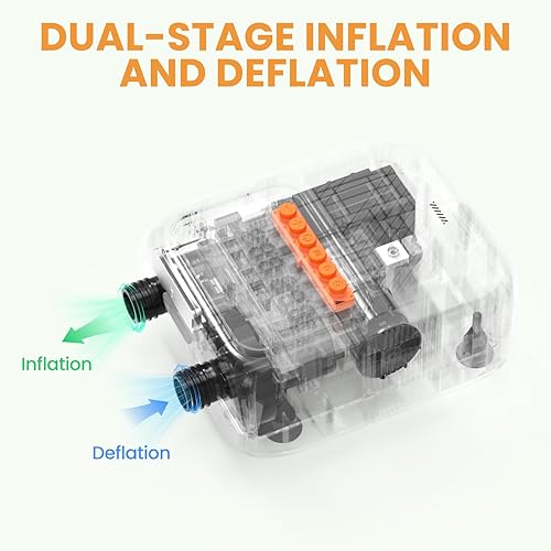 Miniatura 6 de Bomba eléctrica para tabla de remo, bomba SUP de 20 PSI para tabla de remo, inflado y desinflado de doble etapa, apagado automático y conector de 12