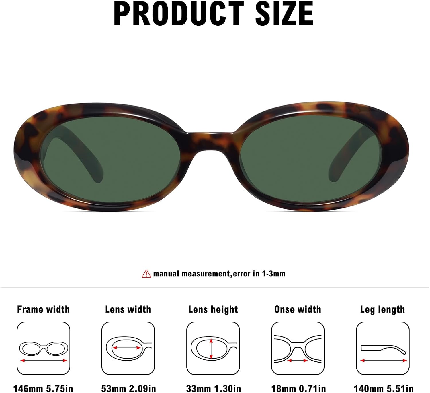 WOWSUN Retro Oval Sunglasses for Women Trendy 90s Vintage Small Face Shades Sun Glasses UV Protection - Image 3