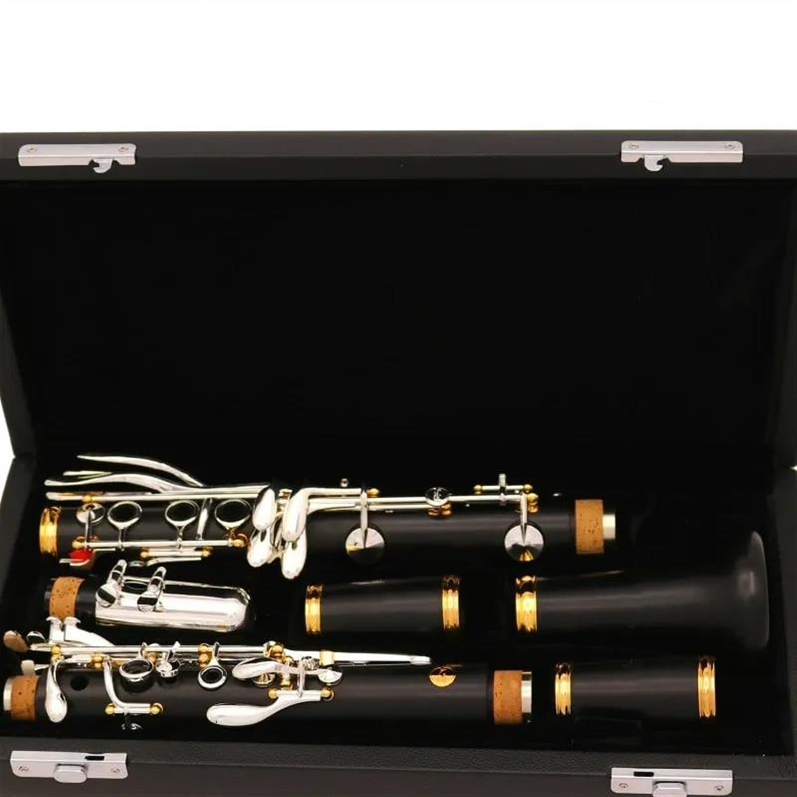 Amazon | プロフェッショナル Bb キー 19 黒檀木製クラリネット表面銀