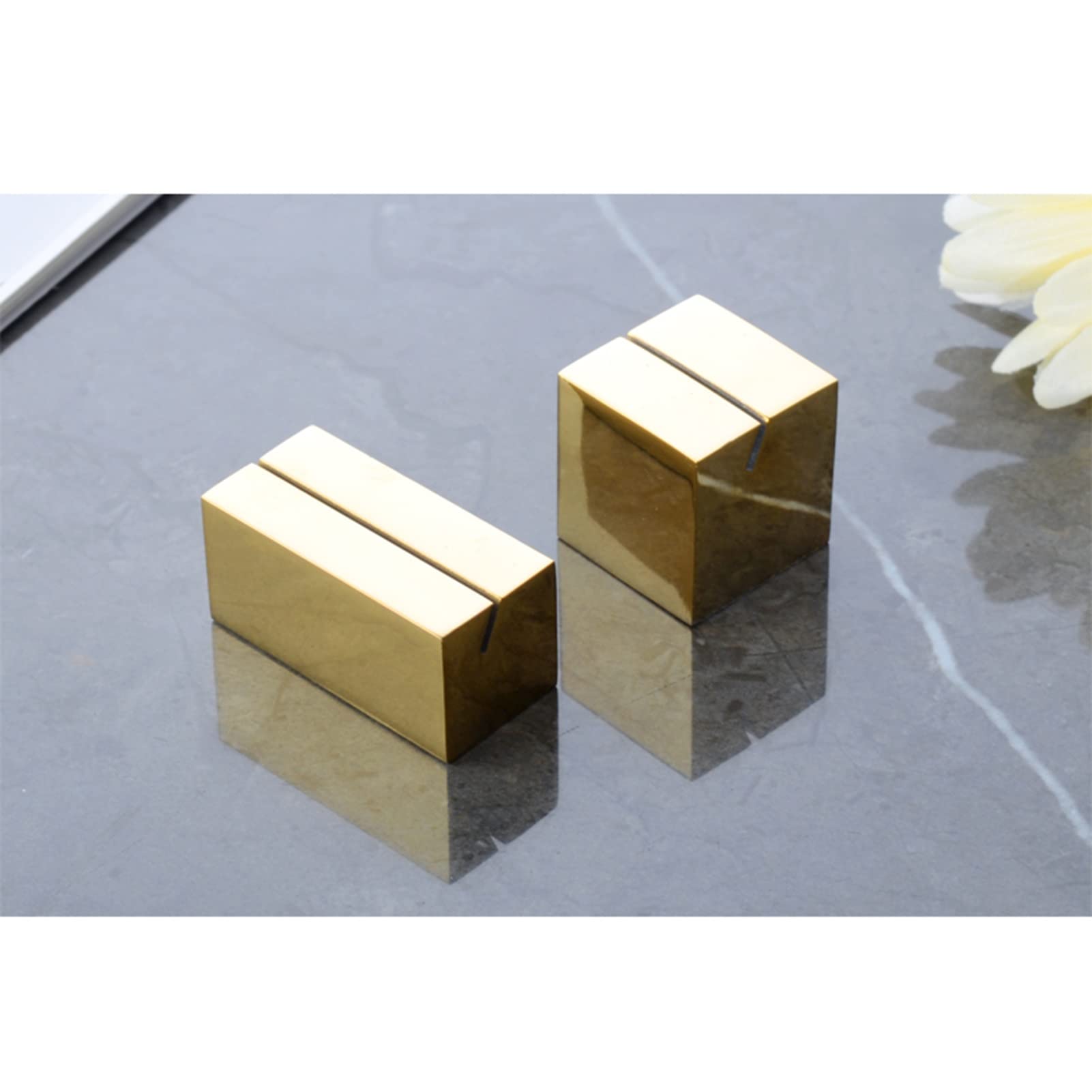 5 soportes para tarjetas de lugar, base sólida de acero inoxidable, clip para notas, soporte para clip de fotos, nombre de la mesa de boda, soporte para número, geometría, decoración de fiesta (t