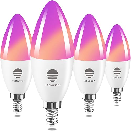 Miniatura 1 de Bombillas inteligentes, luz blanca 2700k-6500k 6W 600LM - Bombilla LED RGBW para candelabro E12 - equivalente a 60W - Bombilla WiFi - Bombilla que