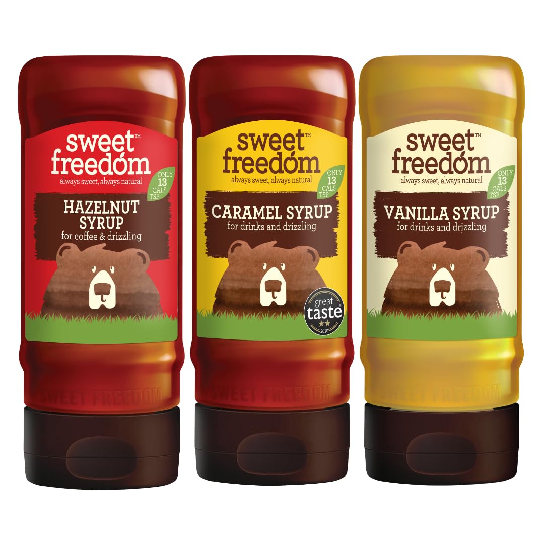 Vegan Cafe Syrup Bundle – Hazelnut, Vanilla & Caramel (3 x 350g)