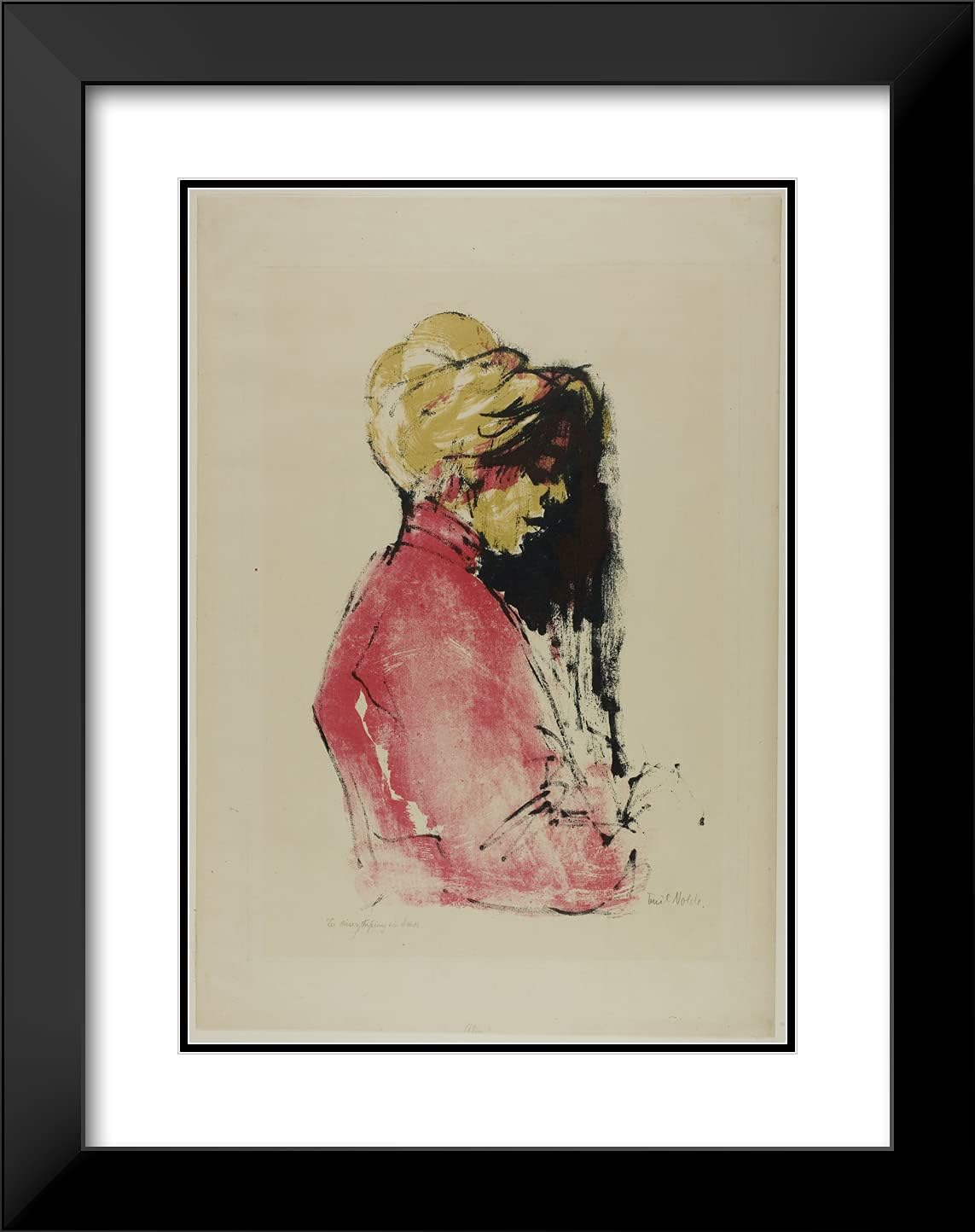 ArtDirect Emil Nolde 19x24 Black Modern Framed and Double Matted Art Print Titled Alice