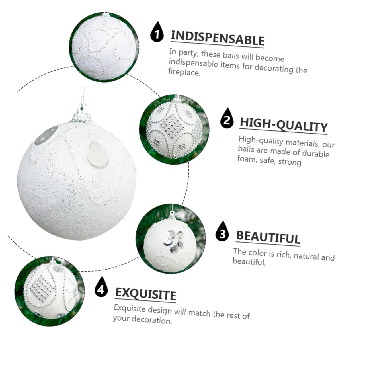 Alipis 15 Piezas Bolas de Navidad Adornos navideños con Bolas de Nieve Bolas de árbol de Navidad con Purpurina Christmas Tree Xmas Tree decoración del árbol de Navidad Party Decoration :