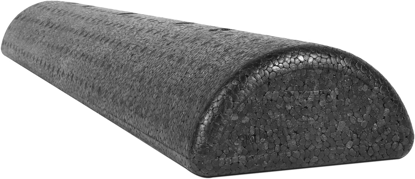 CanDo Black Composite High-Density Roller, Half-Round, 6"" X 36