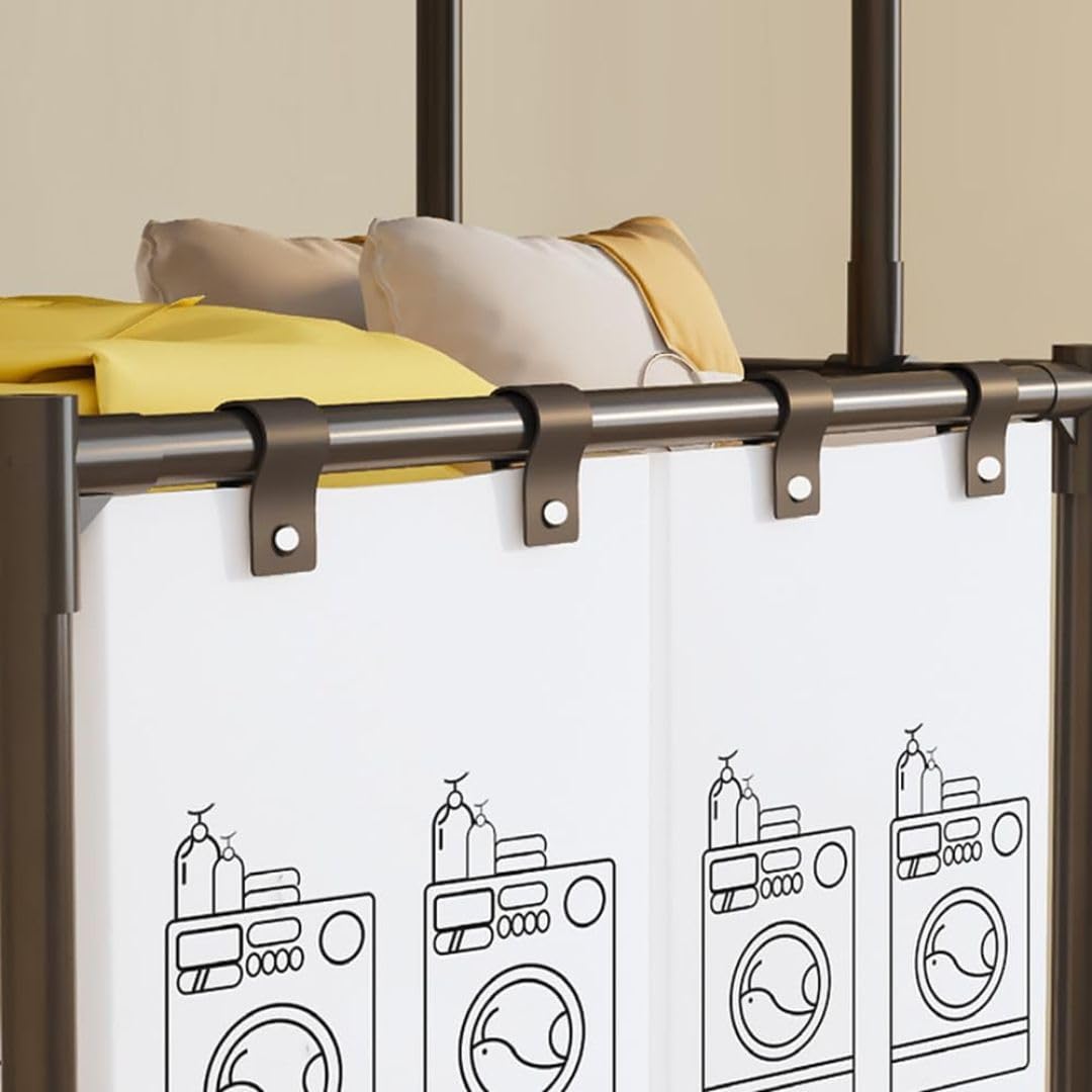 Cesta da lavanderia a 3 livelli – Organizzatore indipendente con 4 contenitori di grande capacità (44x31x97 cm)