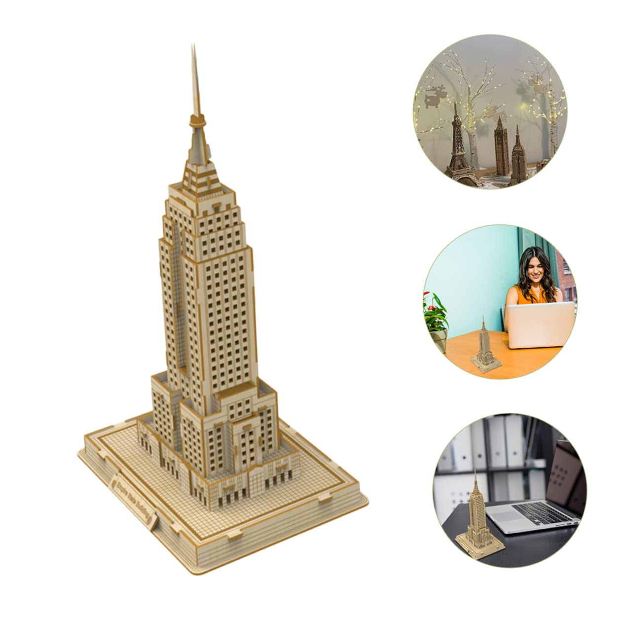 Hemobllo Puzzle 3D en Bois Éducatif pour Garçon et Filles Modèle de Bâtiment Célèbre Taille Unique Puzzle Manuel Créatif Développement Dextérité Jeu Éducatif Présent Garçon Fille
