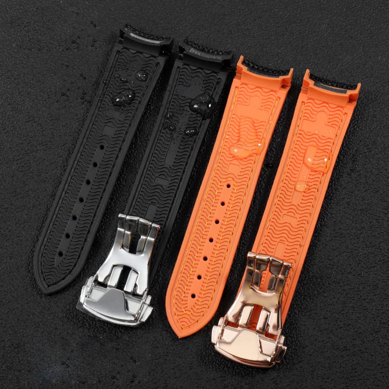 Bande de Montre en Silicone en Nylon en Caoutchouc de 20 mm 22 mm pour 300 Sangle d'orange à extrémité incurvée