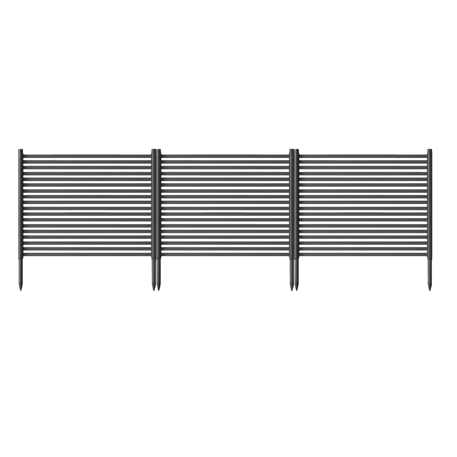 Zstar Metall Gartenzaun Set 3-teilig Rostfrei Dekorativ