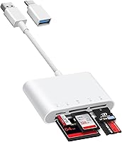 Vista 10 de Lector de tarjetas USB C a SD, adaptador de tarjeta SD BnmxTek con 3 puertos SD MicroSD USB, lector de tarjetas de memoria USBC para iPhone 15 16