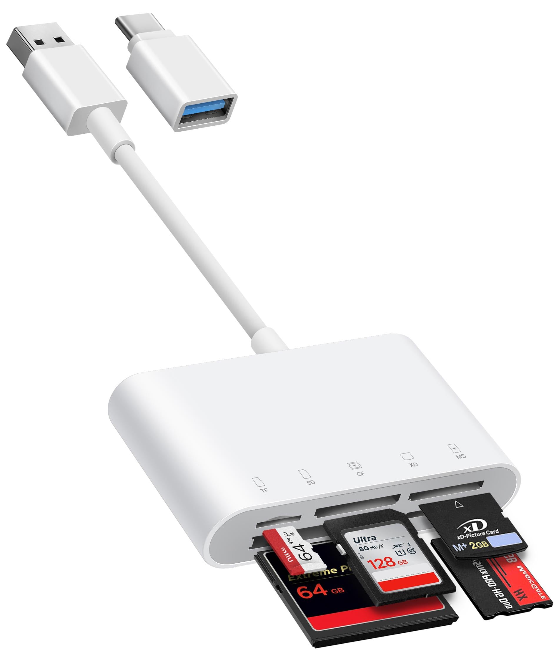 BnmxTek USB-A and USB-C to SD Card Reader, Trail Camera Card Adapter with SD MicroSD CF Compact Flash Memory Stick XD Picture 5 Slots for iPhone 15 16 iPad Mac MacBook Pro/Air Laptop Pc-image-31