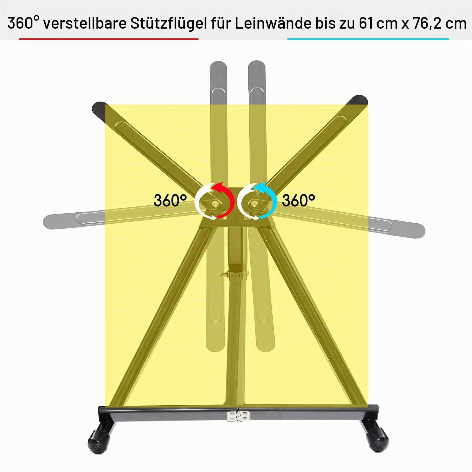 MEEDEN 10 pcs Künstler Display Tischstaffelei, Aluminium Stativ Staffelei, Leinwand Ständer Leicht und Klappbar, Tragbare Tisch-Staffelei, Halten Leinwand bis zu 61 X 76cm
