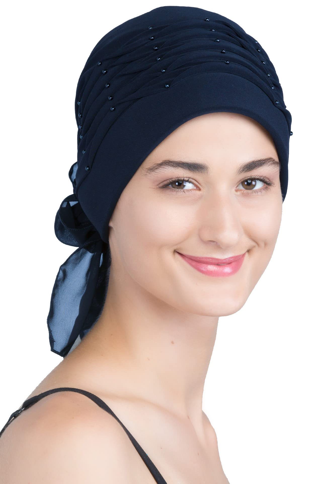 Deresina Headwear Women's Navy Deresina Chemo Headwear Twisted Hat ( - One Size)