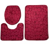 Fox Valley Traders Pebble Embossed Memory Foam Bathroom Set of 3