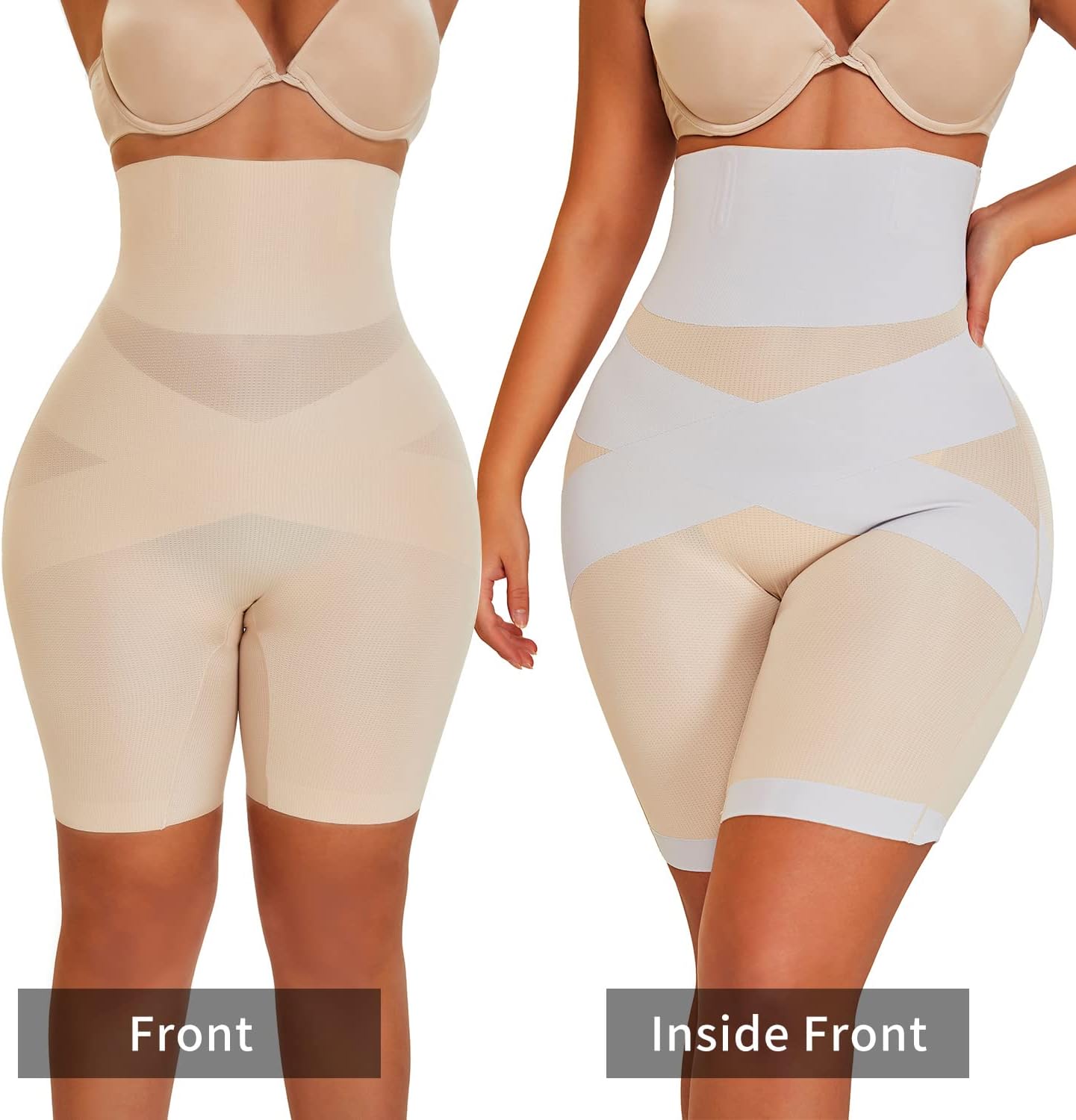 MOVWIN Shapewear for Women (ONLY S M SIZE) Tummy Control High Waisted Seamless Body Shaper Thigh Slimming Short Underwear