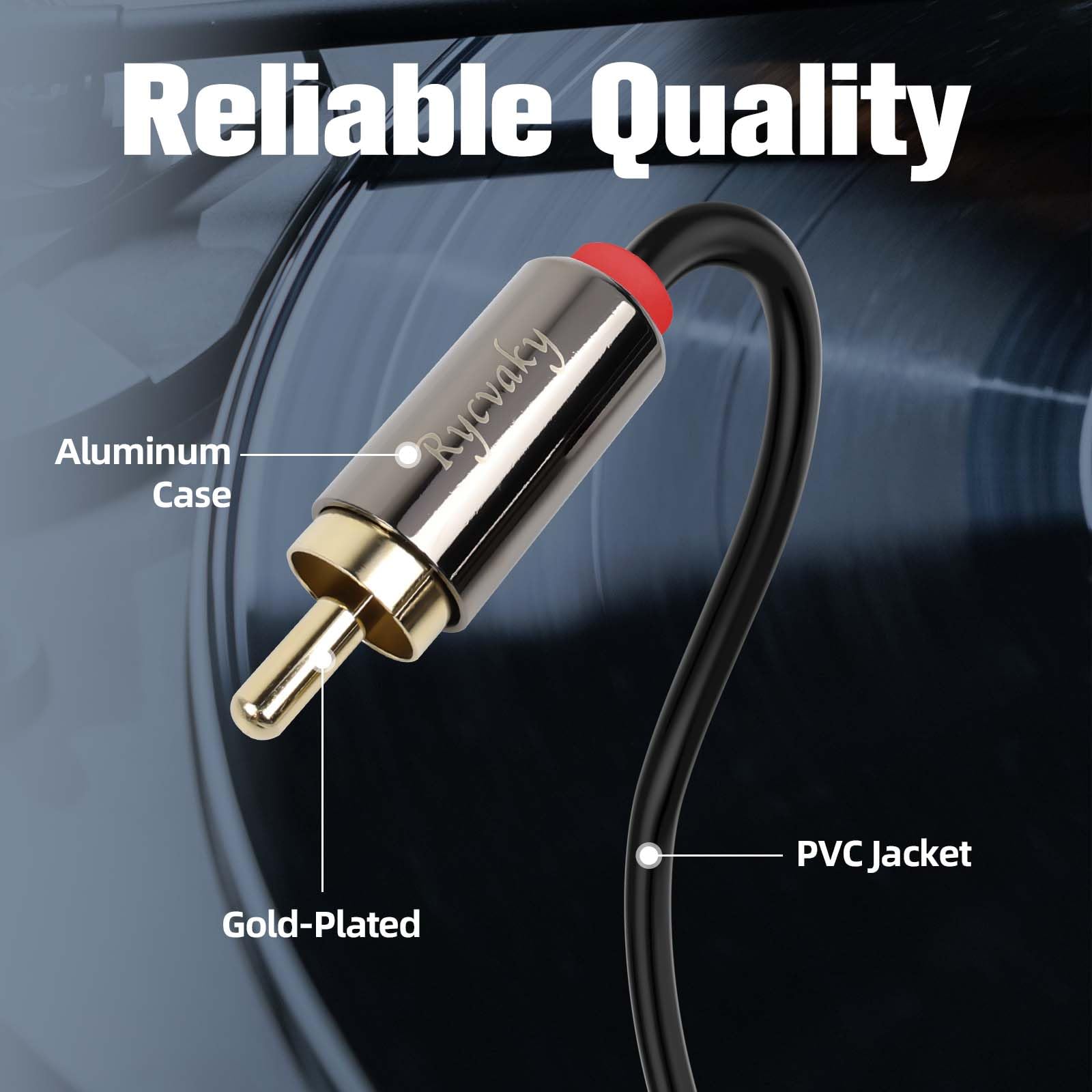 Cavo AUX a RCA da 3,5 mm, angolo di 90 gradi, da maschio 3,5 mm a 2 RCA maschio, splitter audio stereo ausiliario a Y, placcato oro, doppia schermatura per smartphone, tablet, altoparlanti, Home