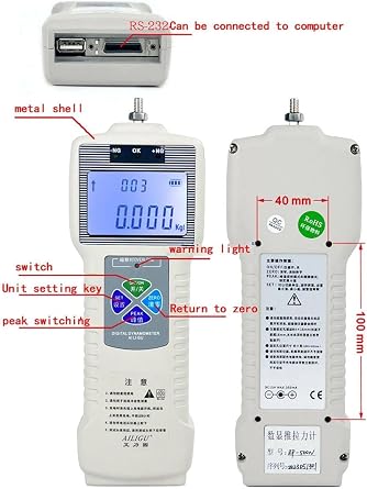 Manual Horizontal Digital Push-Pull Meter, Digital Pull Force Tester, 0-1000N High Precision Digital Force Gauge Push Pull Gauge Tester, Equipment W/Fixture High Precision