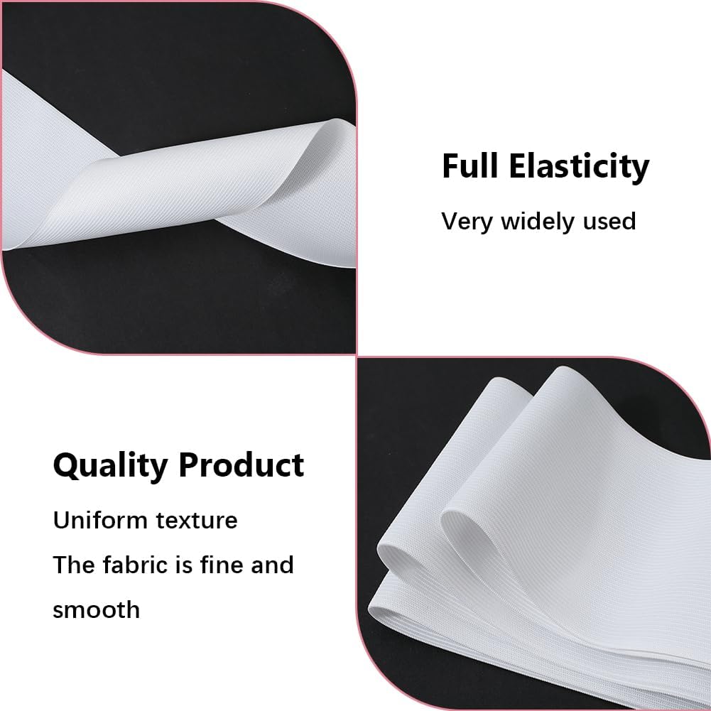5M 4 Inch White Elastic Band Spool Heavy Stretch High Elasticity Knit Strap Wide Flat Braid Sewing Elastic Bands Bundle for Sewing Making Crafts Waistband Pants Sportswear Skirts Underwear