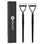 KINGMAS Eyelash Comb Separator, Eye Lash Separator Eyelash Definer Mascara Comb Applicator with Cover - Arc Designed (Black (2Pcs))